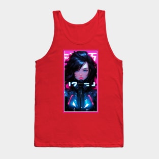 Anime Race Girl | Quality 3D Anime Artwork | Pink Red Black Blue Chibi Manga Anime Art Tank Top